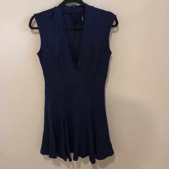 Lulus Dresses & Skirts - Lulu’s Blue Deep V Swing Dress Size Small